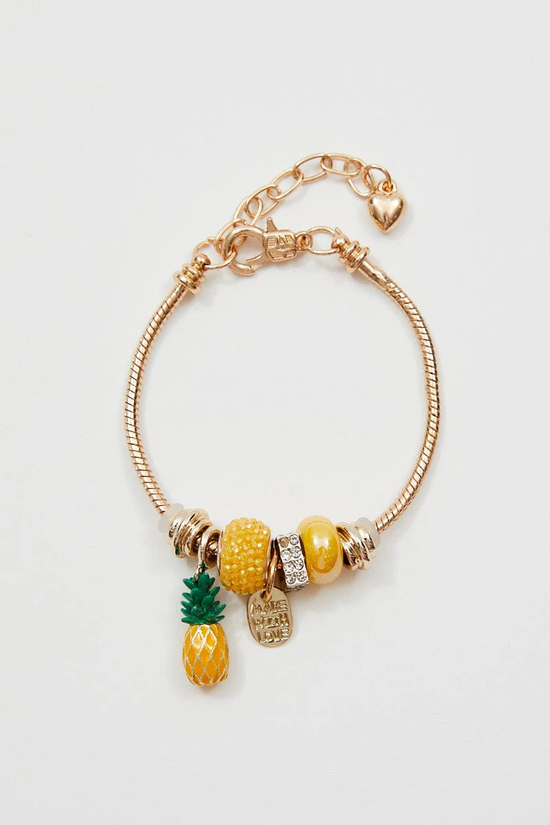 Yellow Charm Bracelet