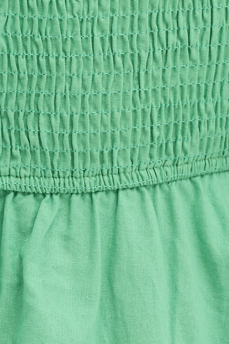 Green Mini Dress Square Neck