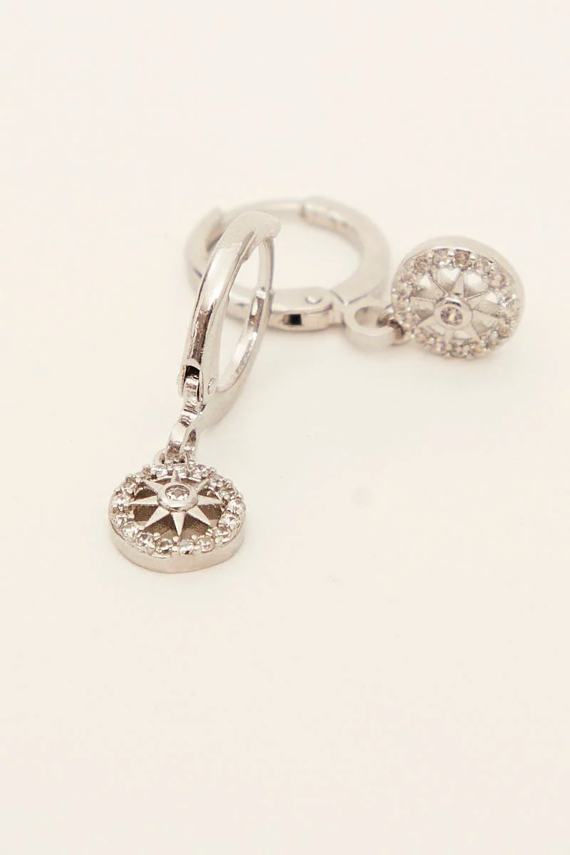 Silver Rhinestone Earrings