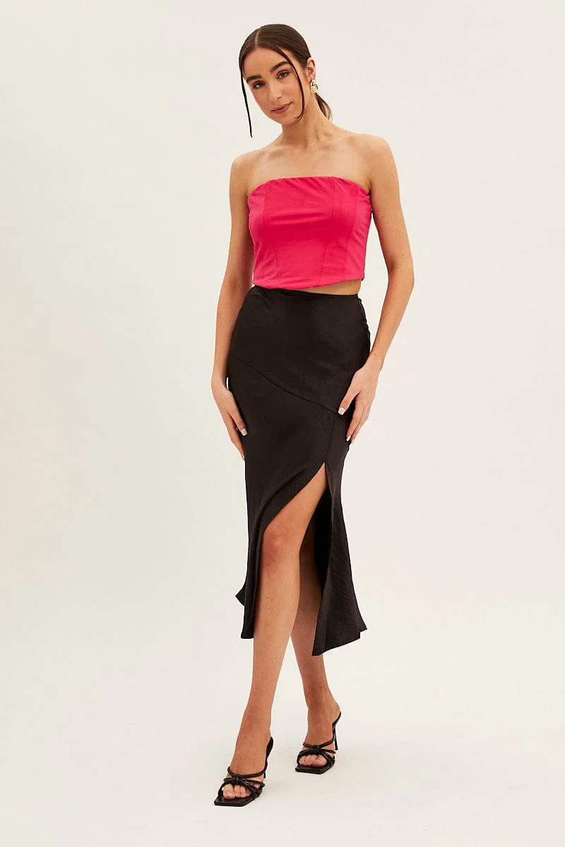 Pink Corset Bandeau Crop Top