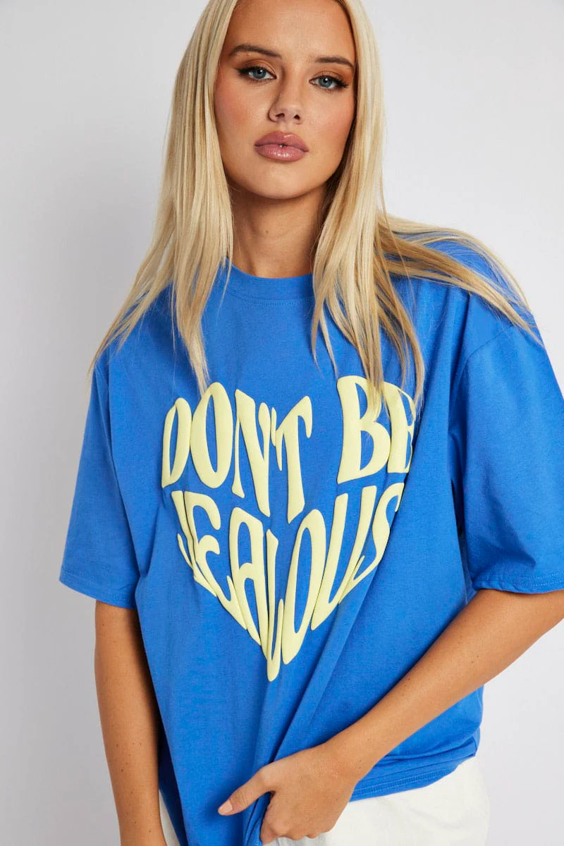 Blue Graphic Tee Short Sleeve