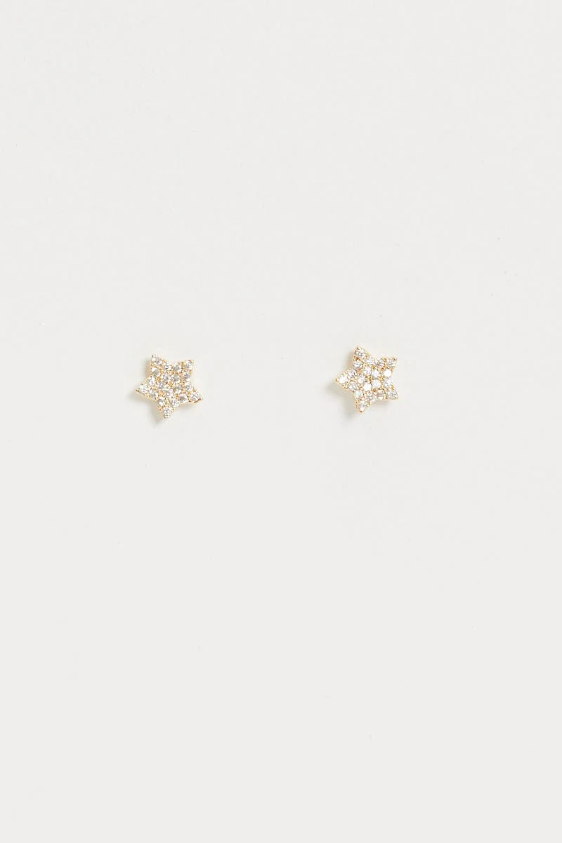 Metallic Star Crawler Earring