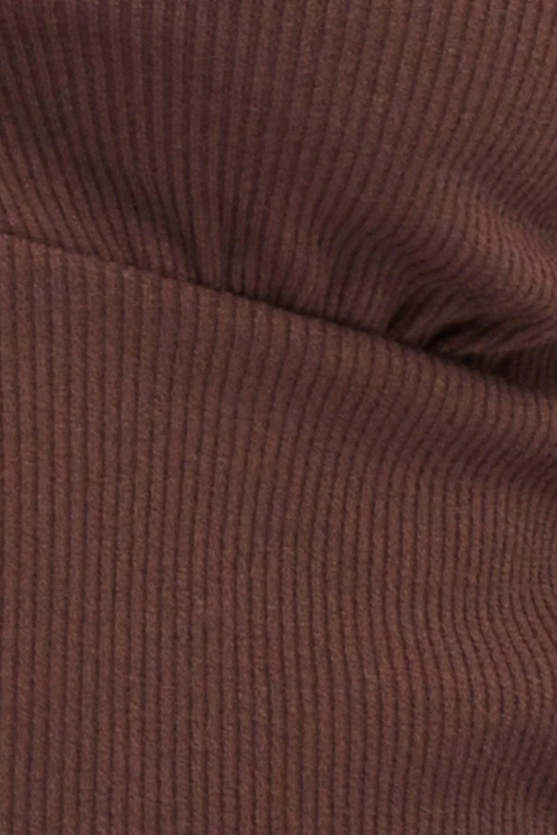 Brown Crop Top Long Sleeve