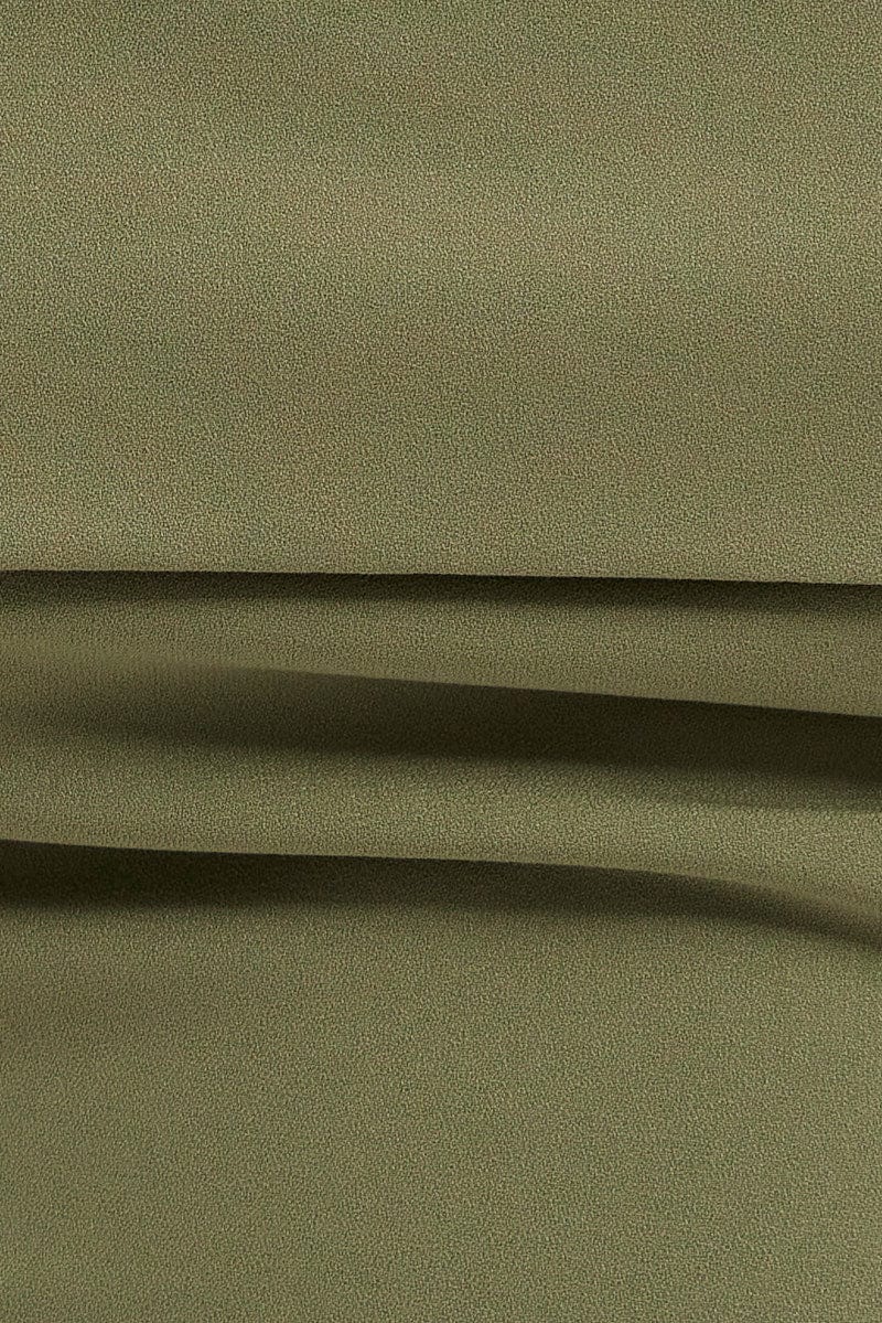 Green Bandeau Top Sleeveless Strapless Crop