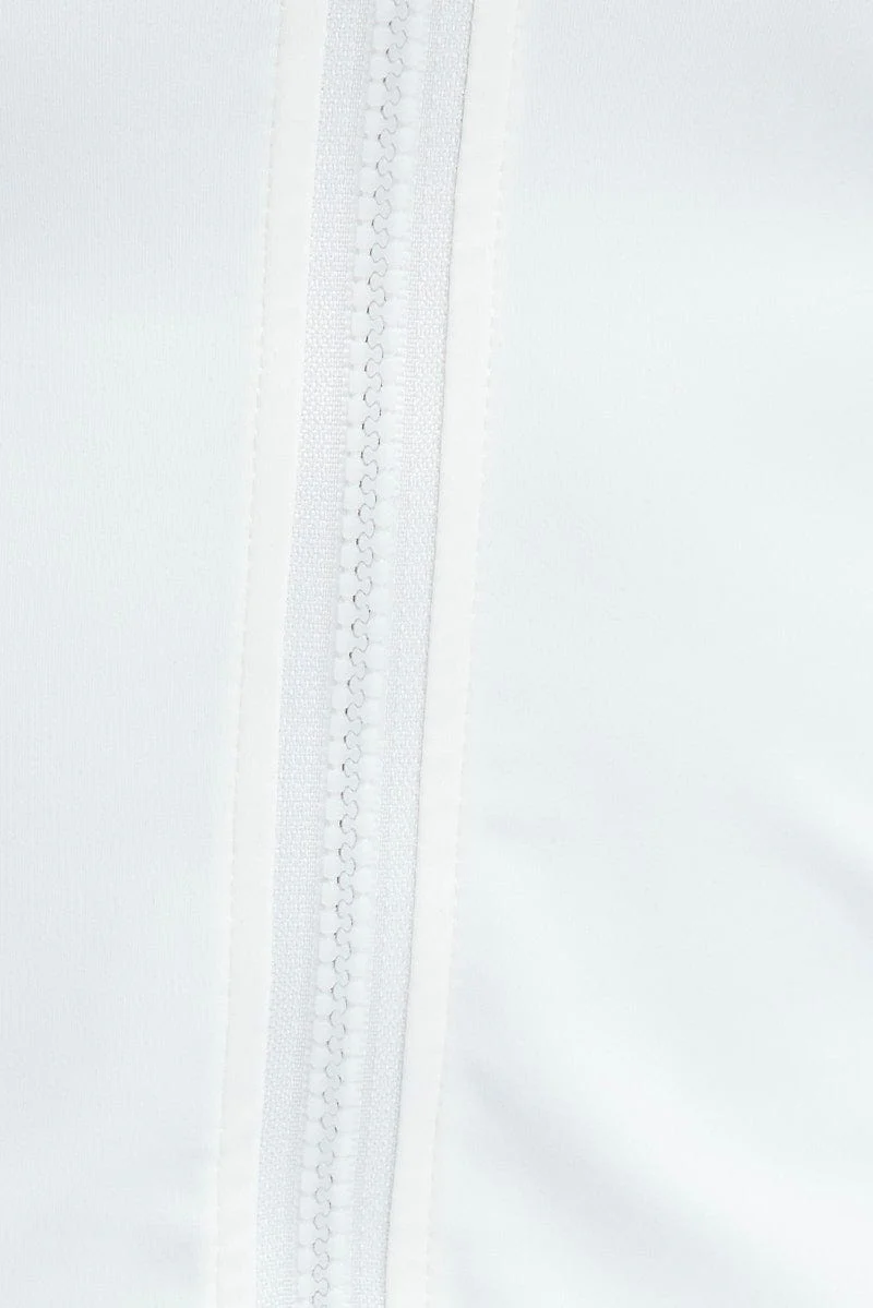 White Zip Up Vest Activewear