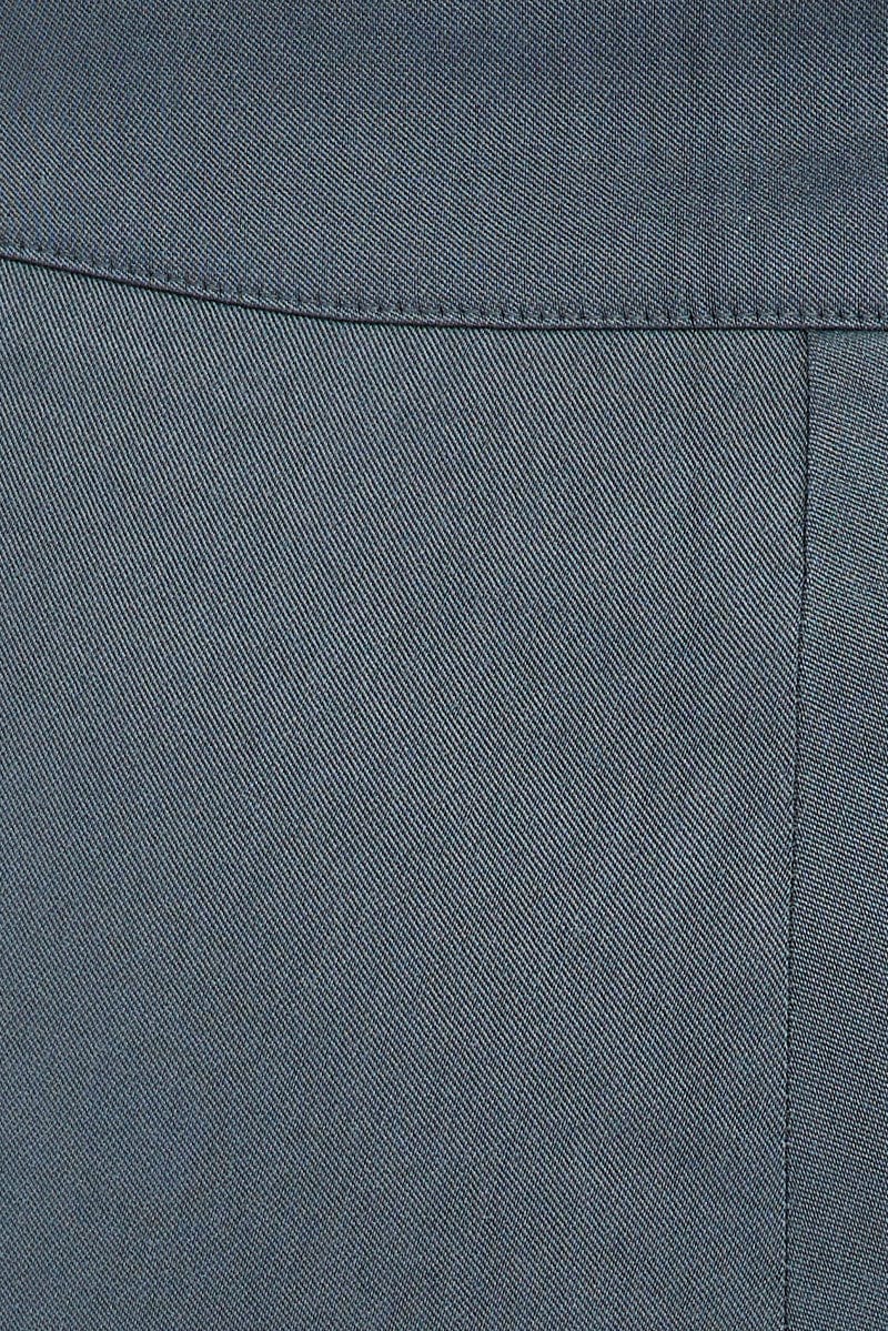 Grey Straight Fit Pants Mid Rise