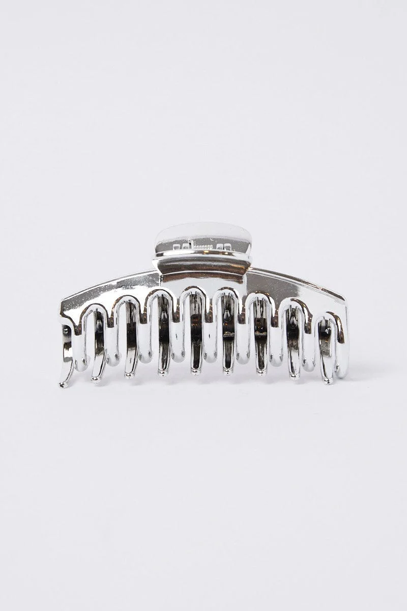 Silver Classic Hair Claw Clip