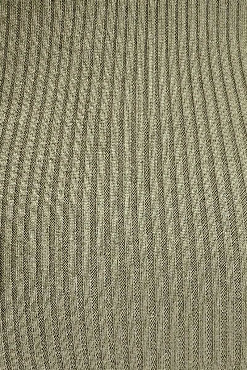 Green Knit Dress Sleeveless Midi