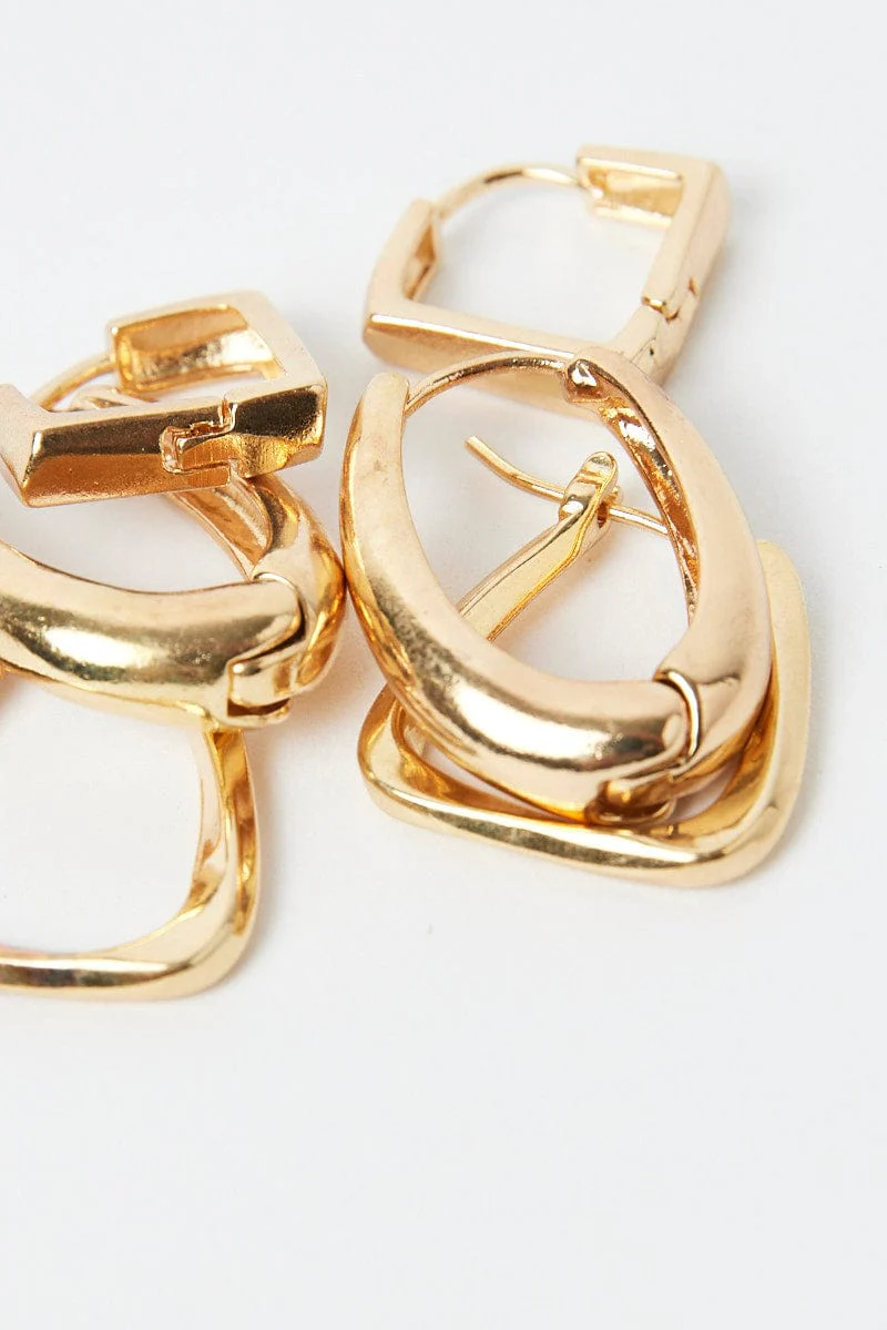 Gold 3 Pack Hoop Earrings