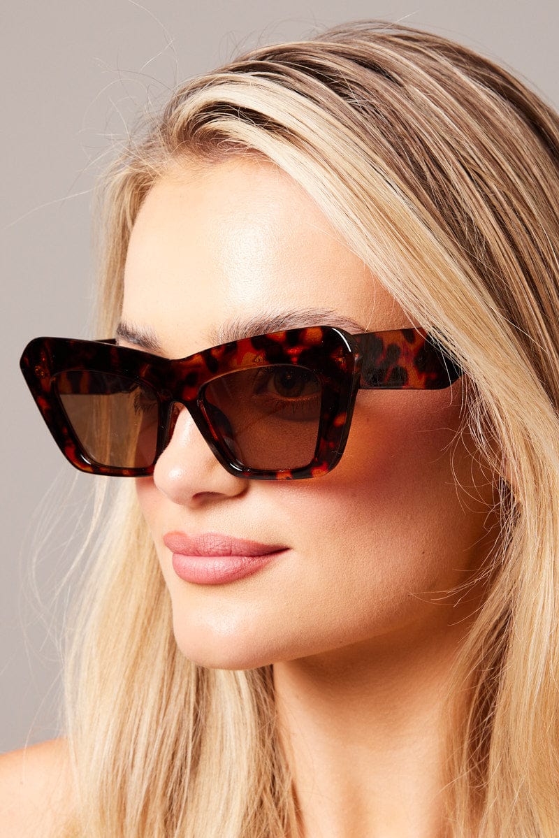 Brown Animal Print Fashion Sunglasses