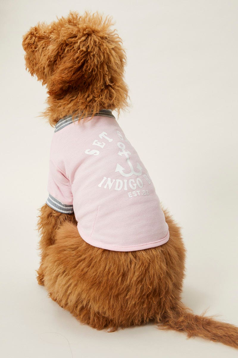 Pink Nautical Anchor Pastel Dog Jumper