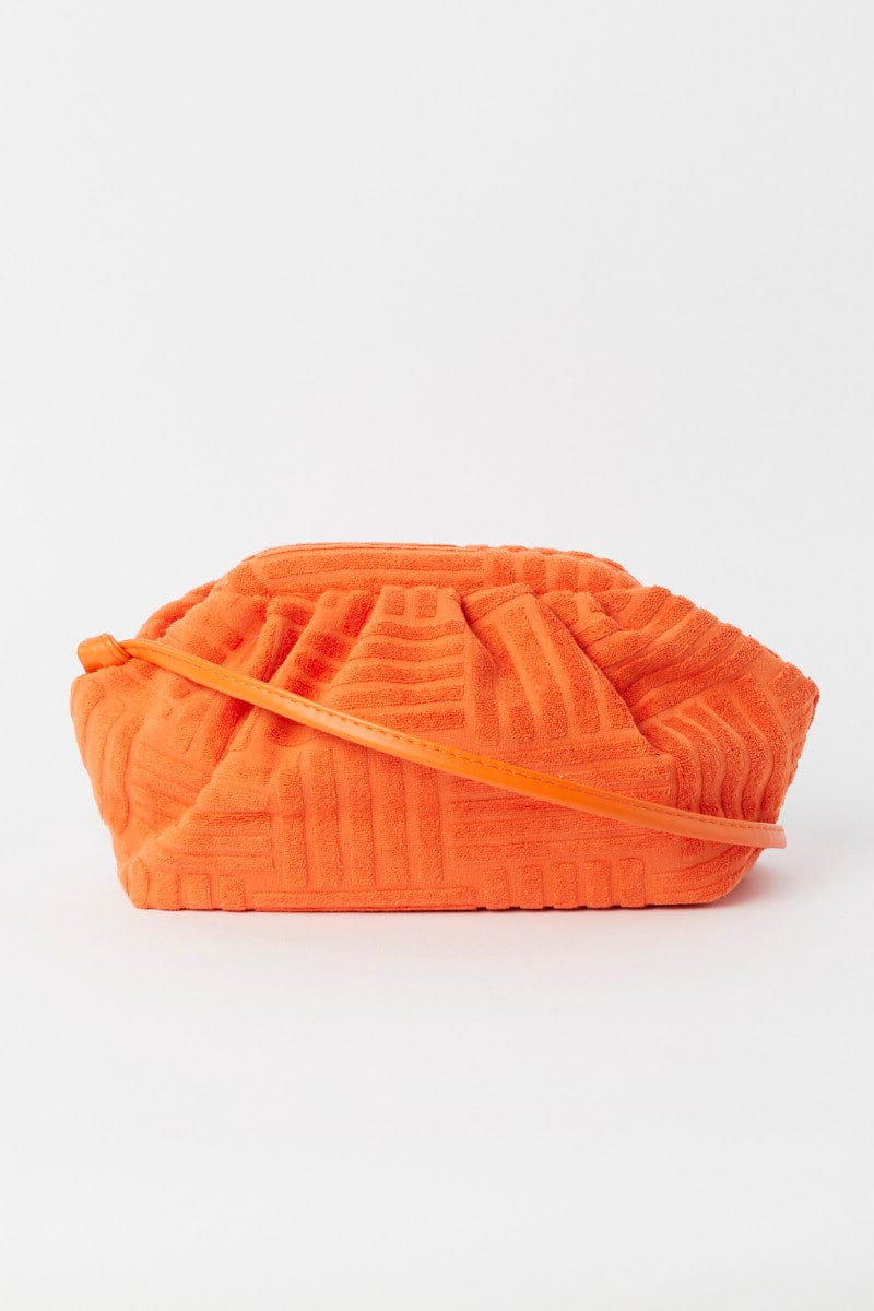 Orange Toweling Detail Crossbody Bag