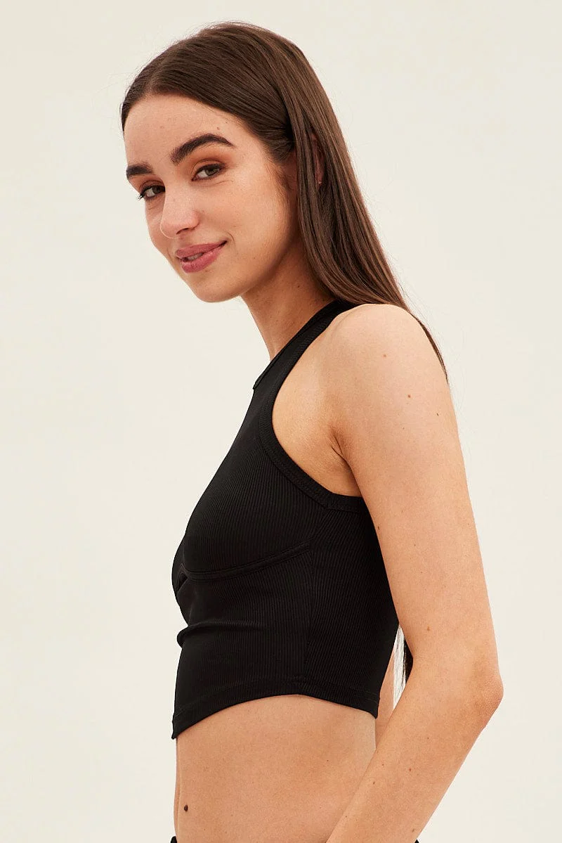 Black Basic Jersey Top