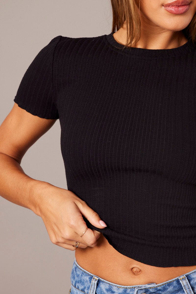 Black T Shirt Short Sleeve Crew Neck