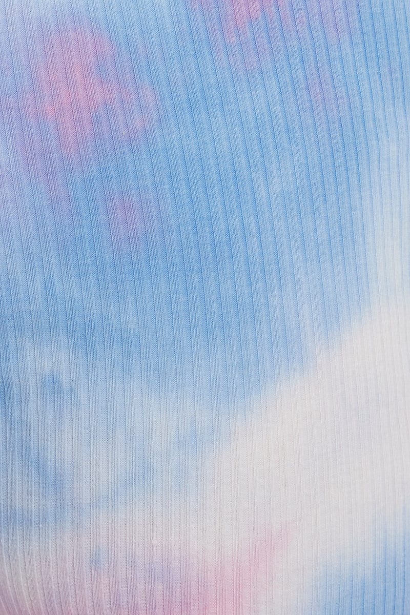 Multi Tie Dye Ribbed Bike Short