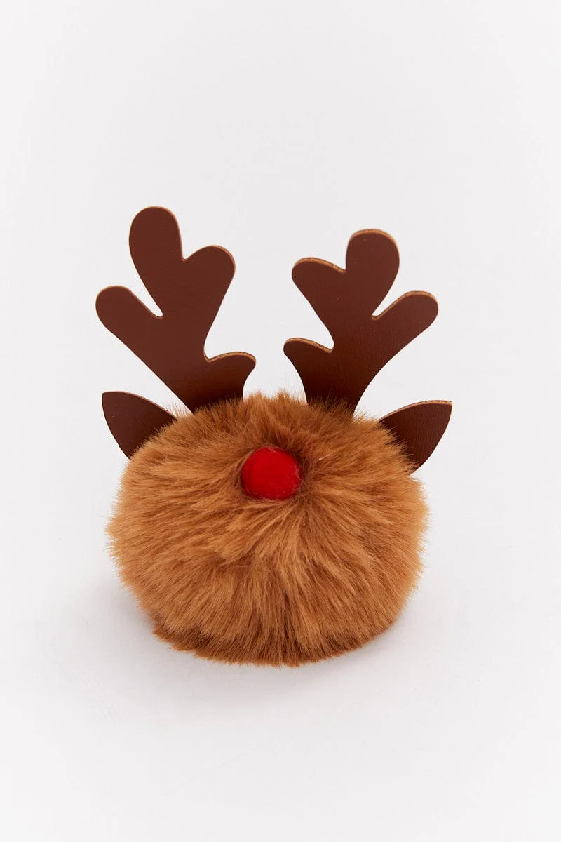 Brown Moose Charm Keyring