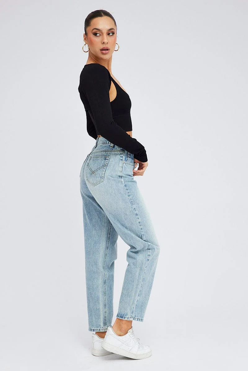 Denim Relaxed Mom Jean High Rise