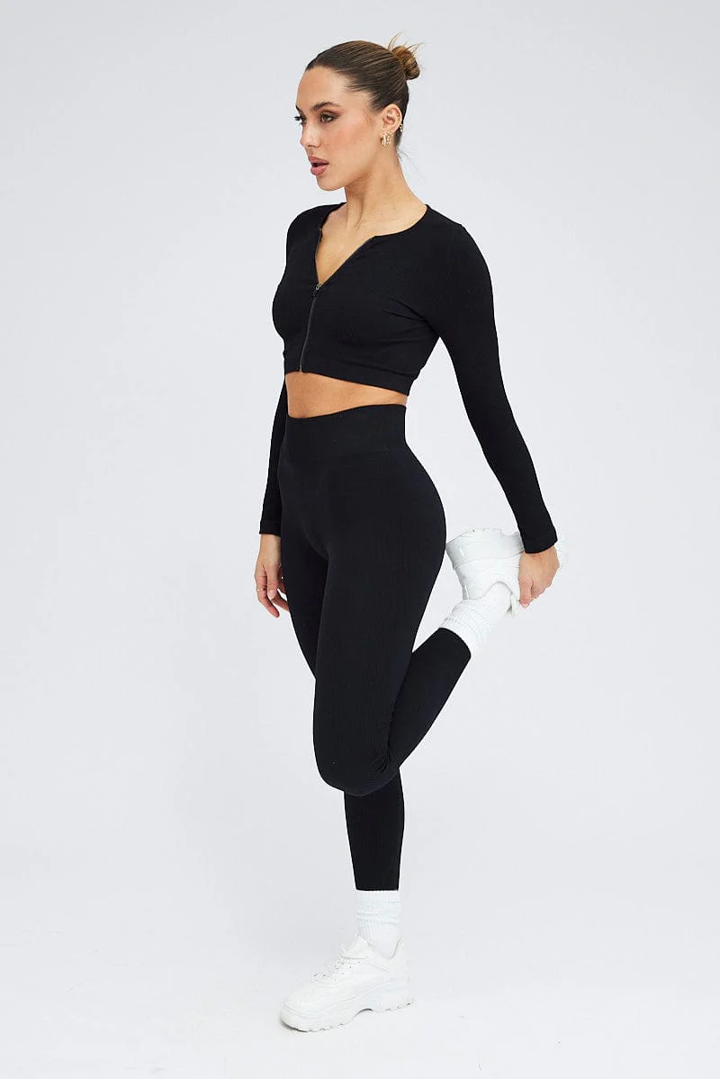 Black Leggings Seamless Activewear