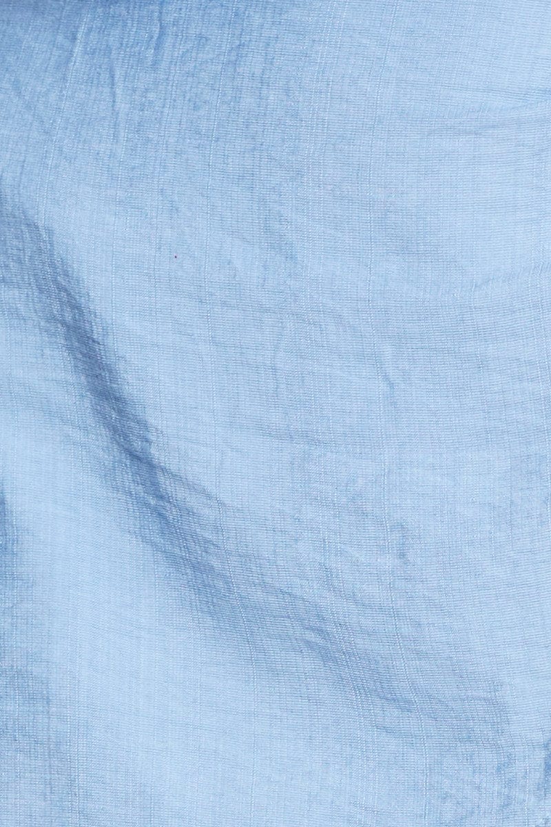 Blue Wrap Skirt Mini High Rise