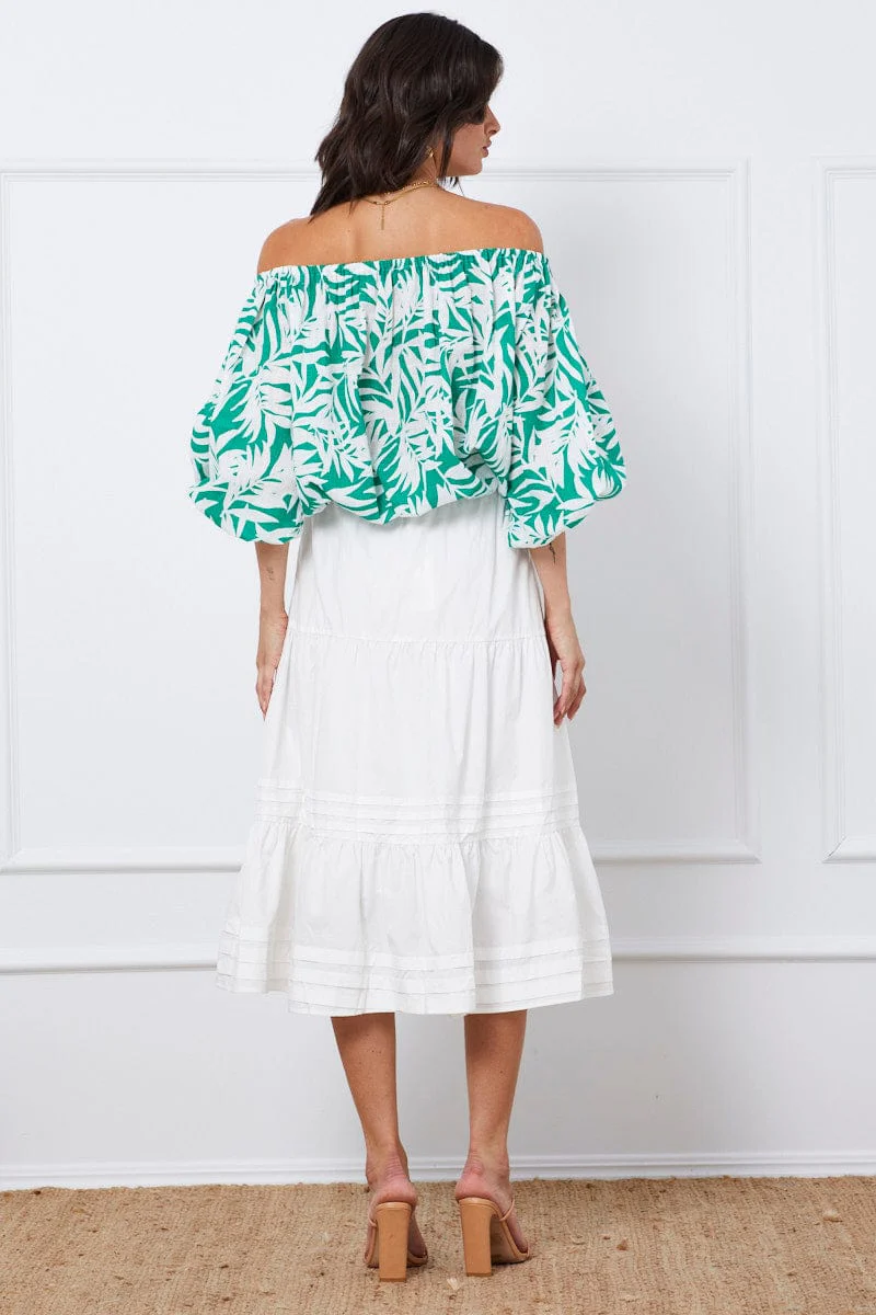 White Tiered Maxi Skirt