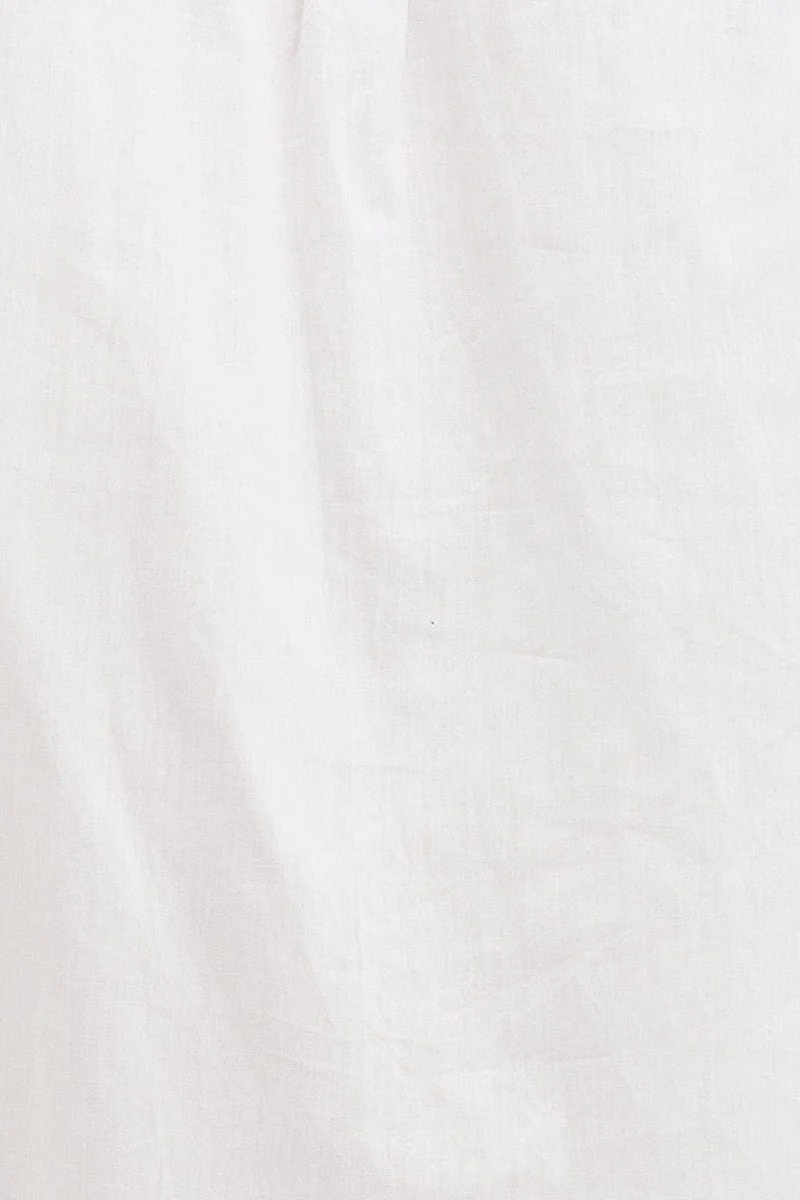 White Cotton Poplin Long Sleeve Button Up Shirt