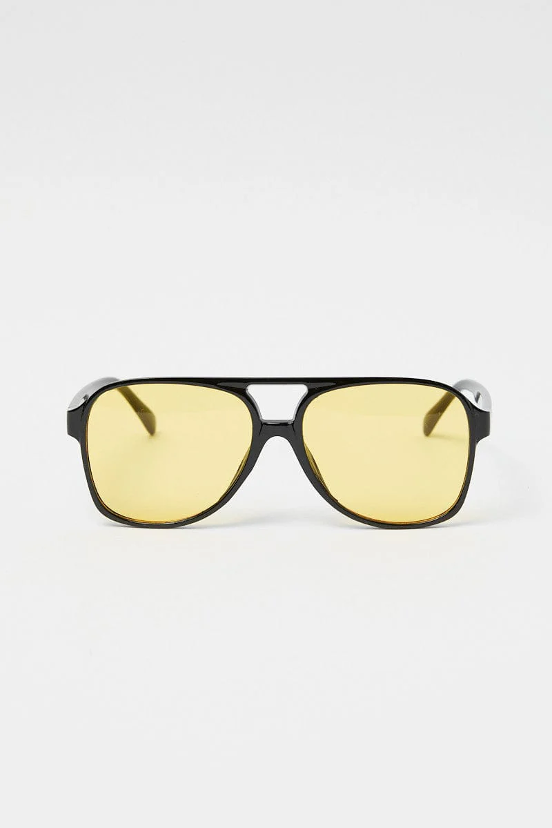 Yellow Animal Print Fashion Sunglasses