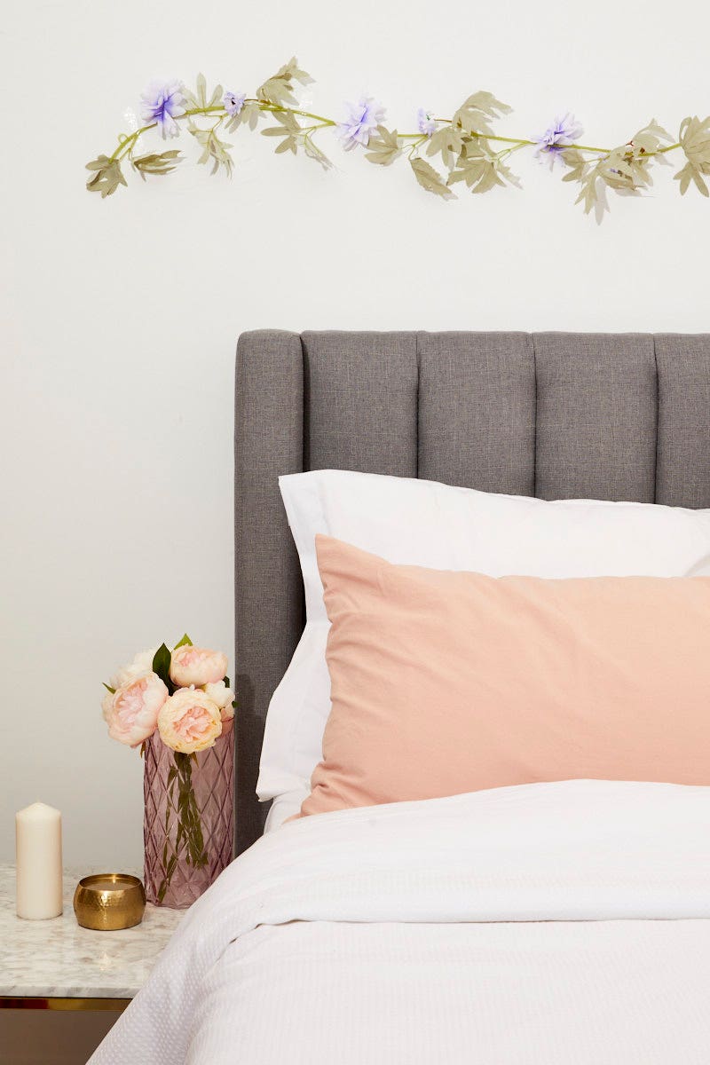 Purple Flower And Leaf Garland