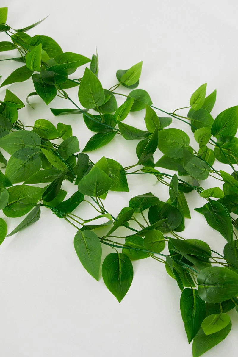 Green 5Pcs Artificial Leaf Vine