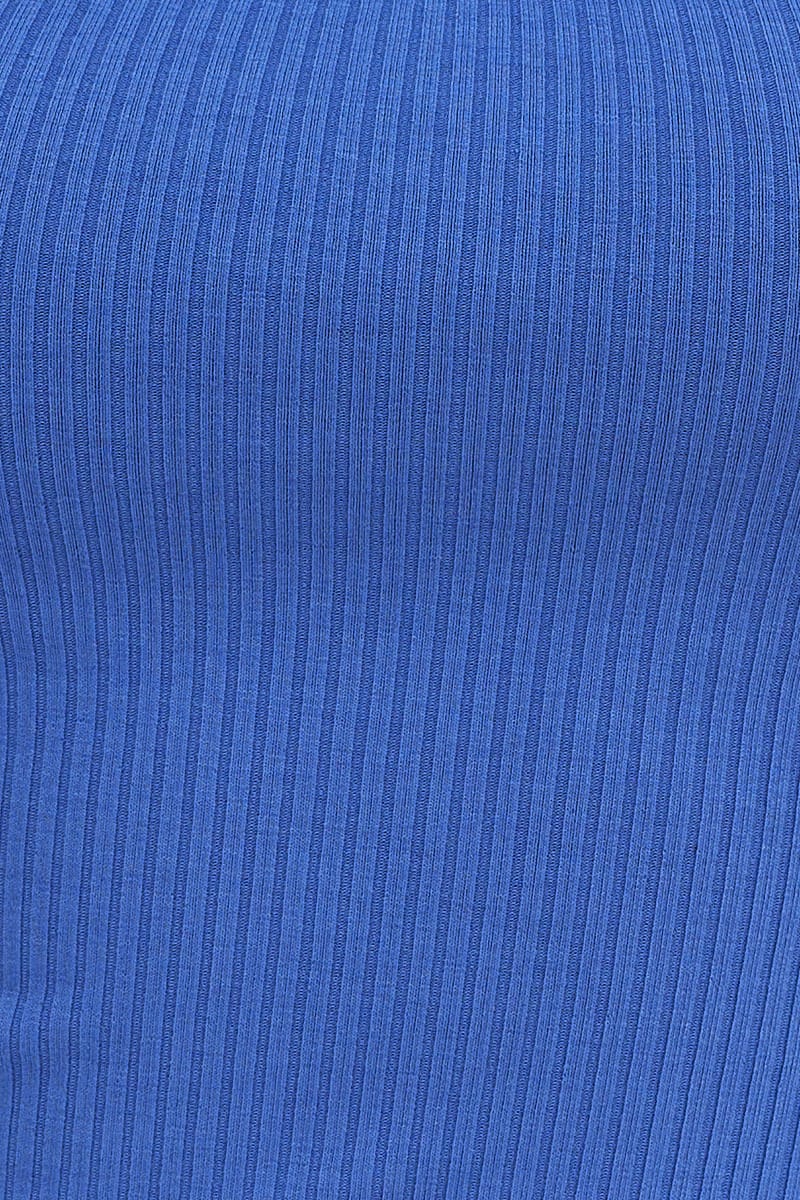 Blue Keyhole Top Short Sleeve