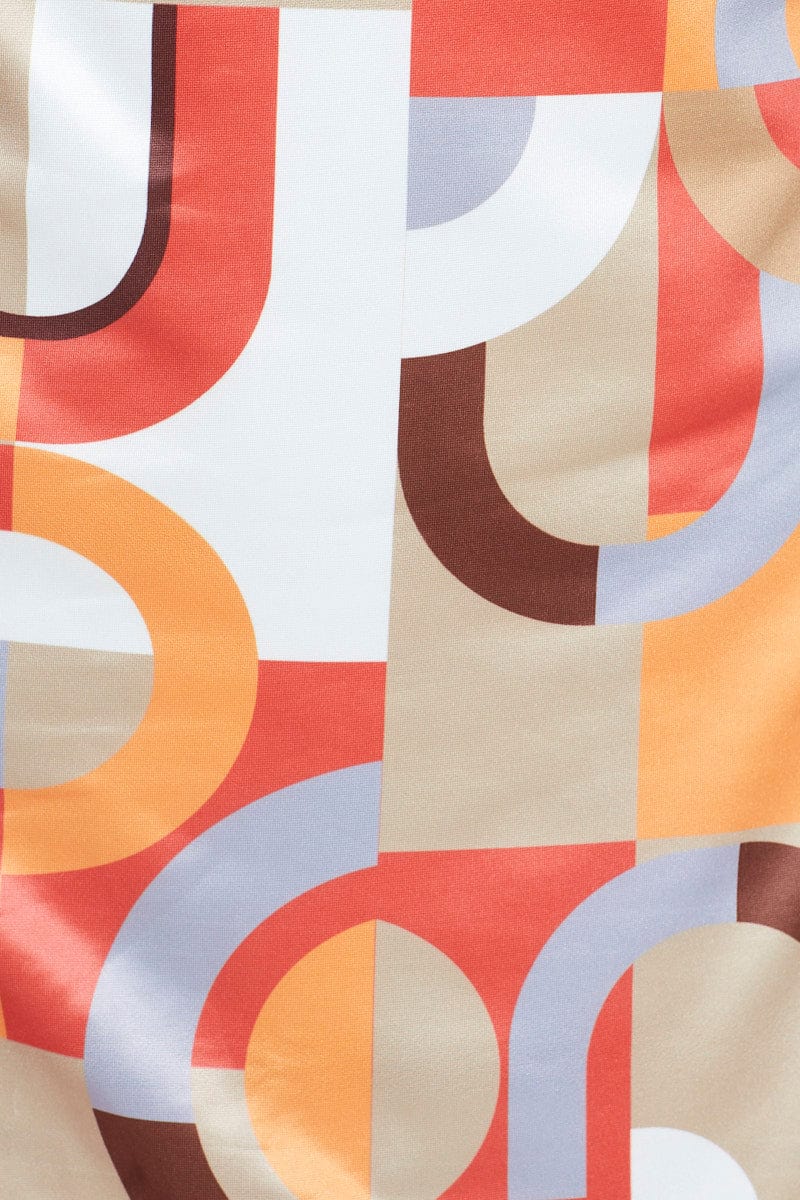 Print Mini Dress Satin