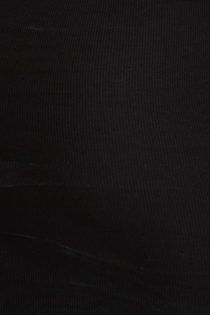 Black Rib Dress High Neck