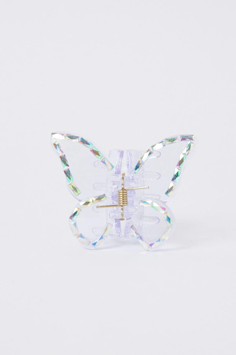 Purple Butterfly Claw Clip
