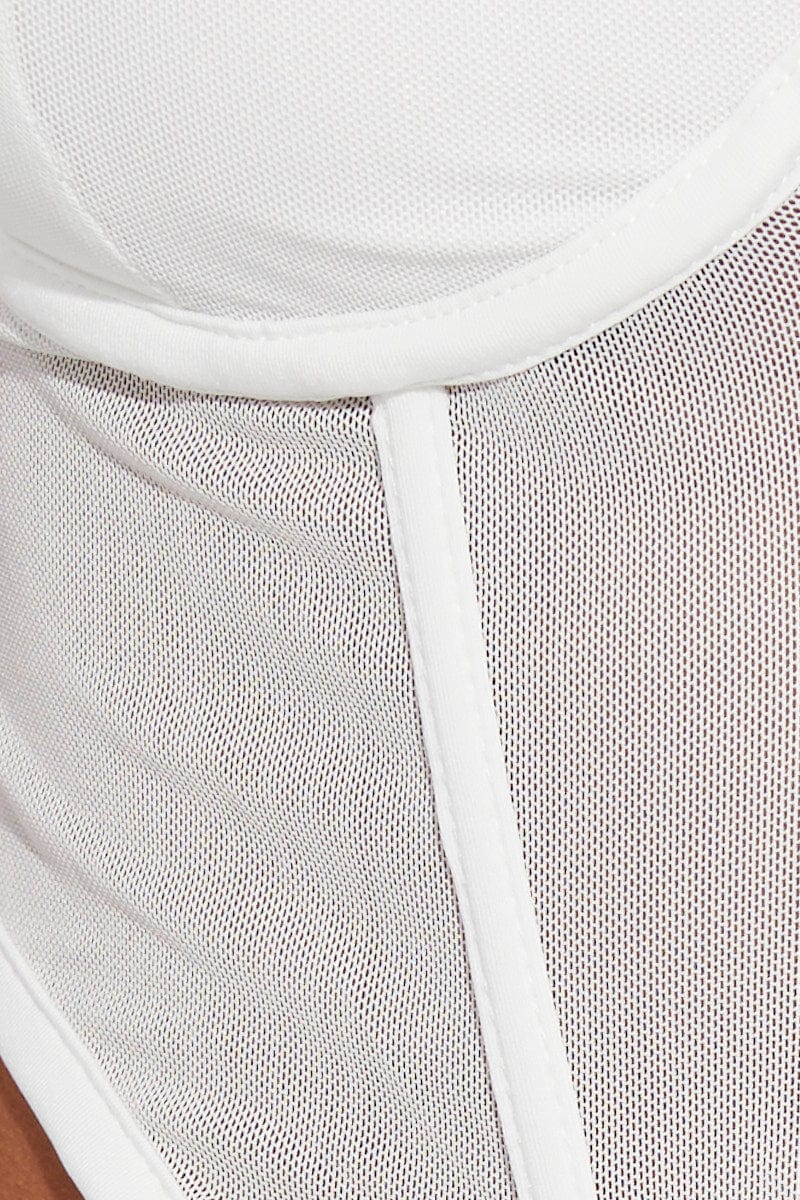 White Garter Corset Singlet Crop