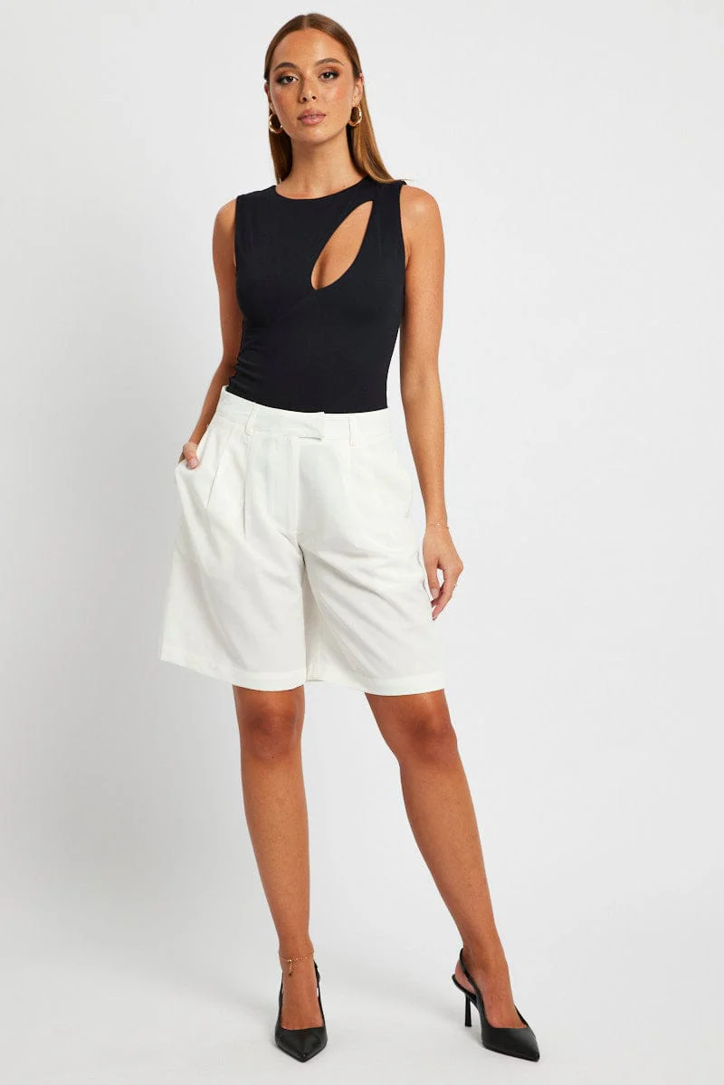 Black Cutout Bodysuit Sleeveless Supersoft