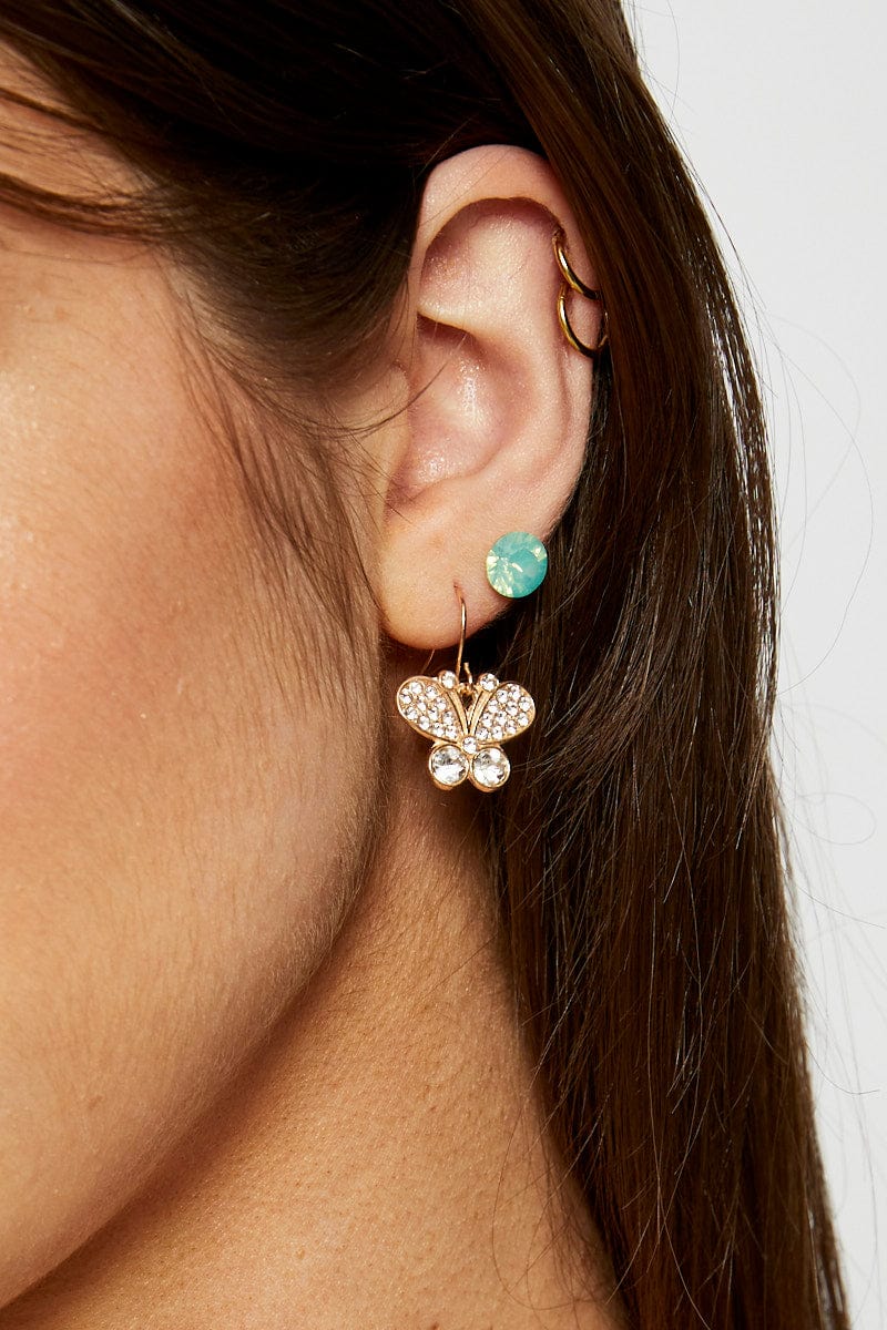 Gold 6 Pack Earrings