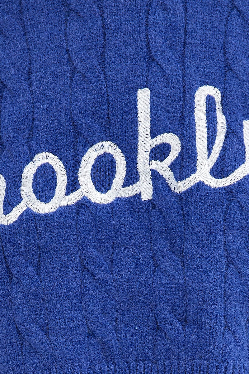 Blue Sweater Long sleeve Crew neck