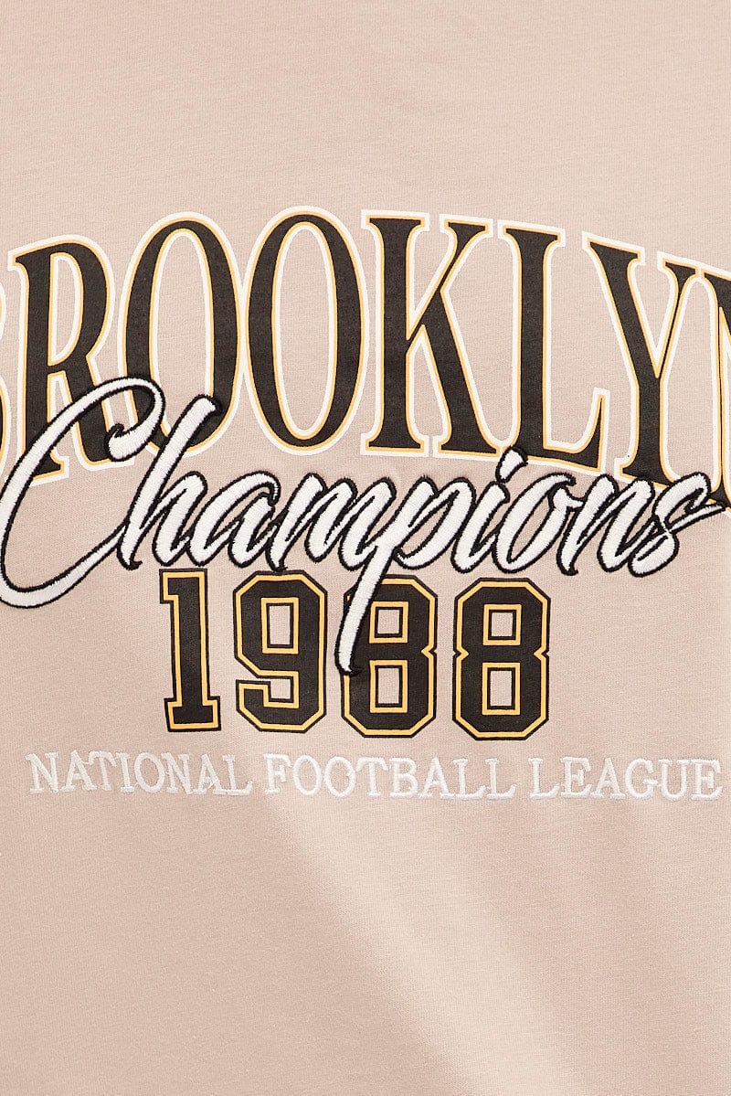 Sand T Shirt Short Sleeve Crew Neck Brooklyn Cotton