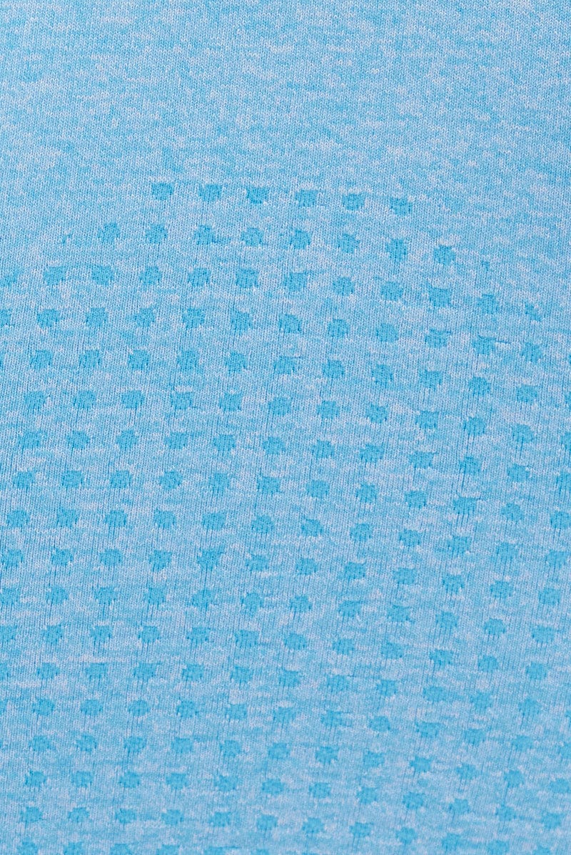 Blue Seamless Activewear Singlet Basic Top