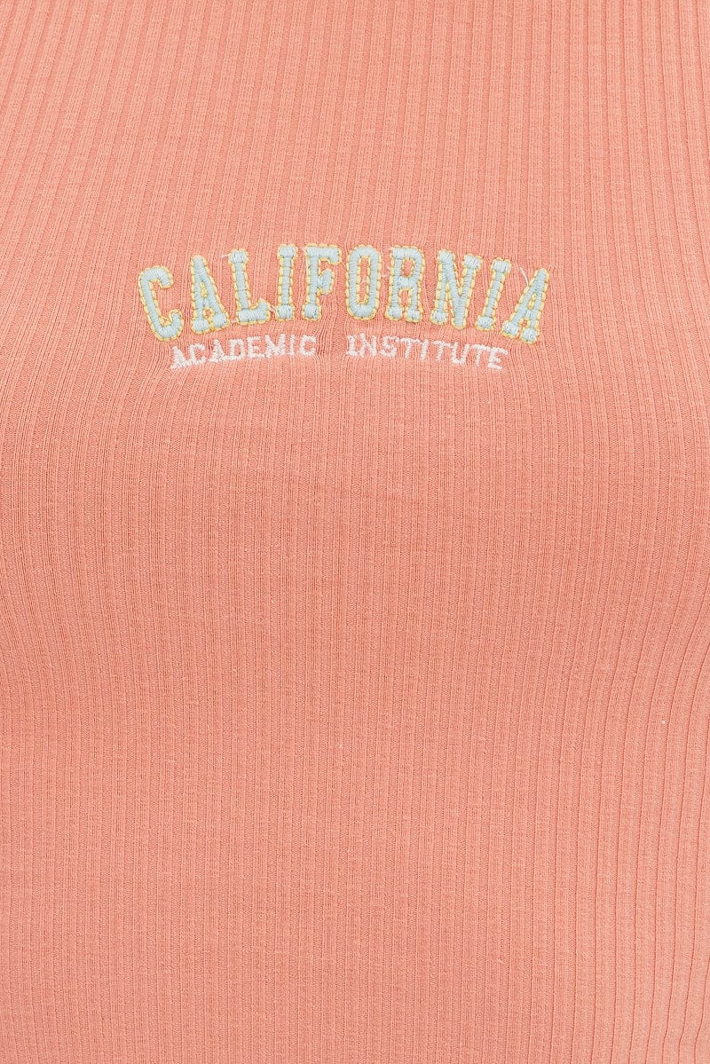 Orange Crop Tank California Embroidered