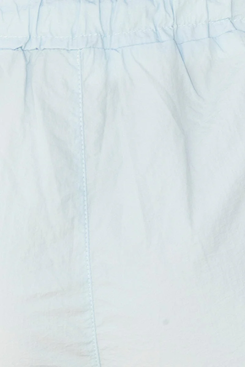 Blue Cargo Parachute Pants