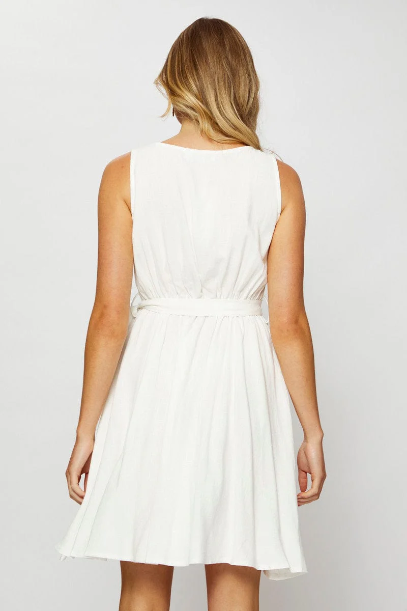 White Mini Dress Sleeveless