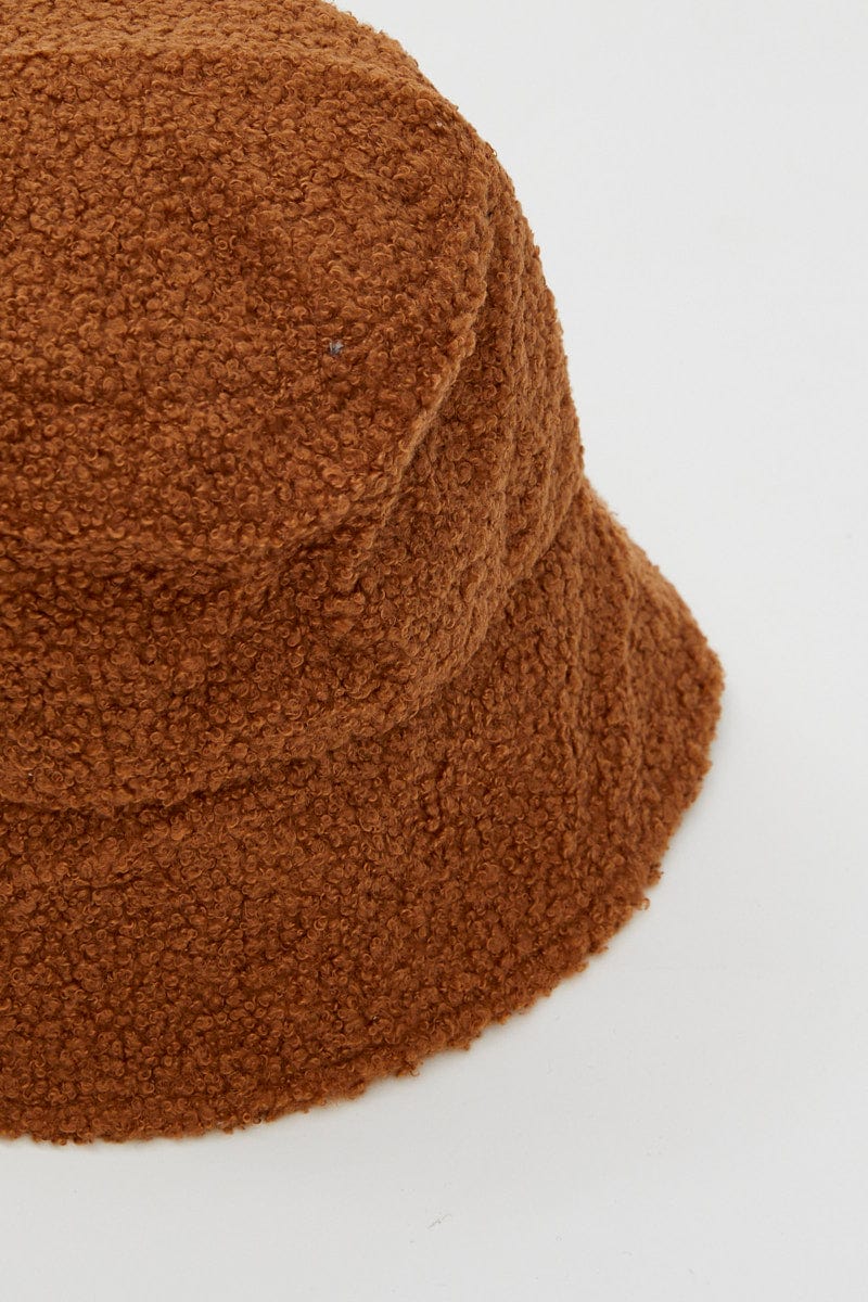 Brown Fuzzy Bucket Hat