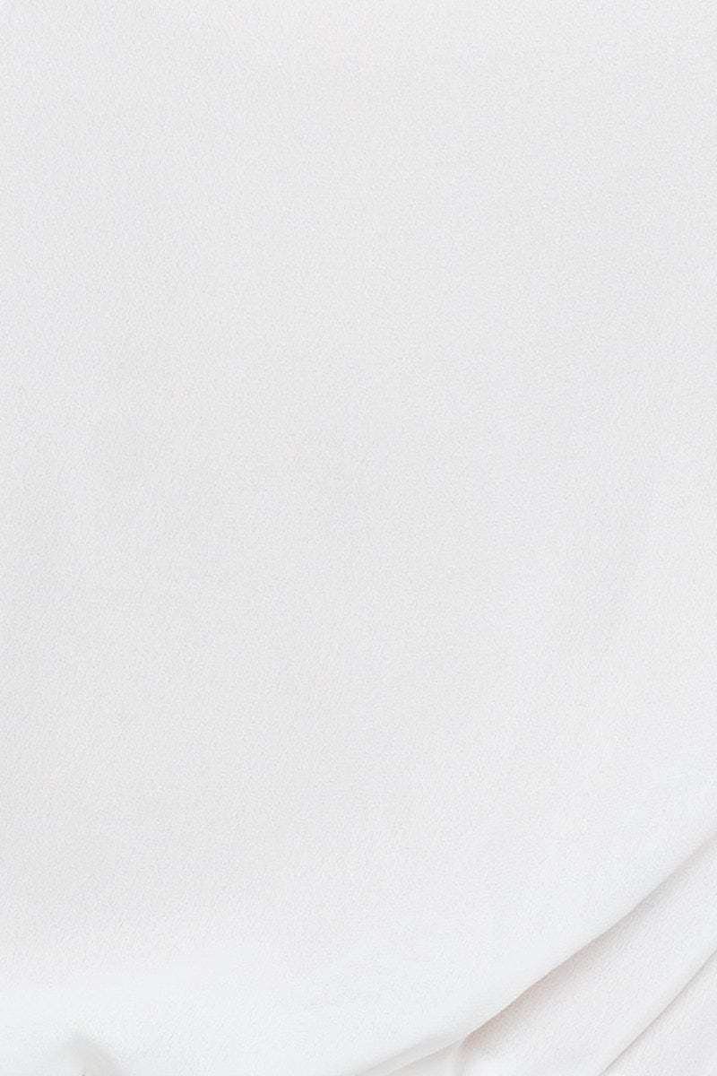 White Crop Top Long Sleeve V-Neck