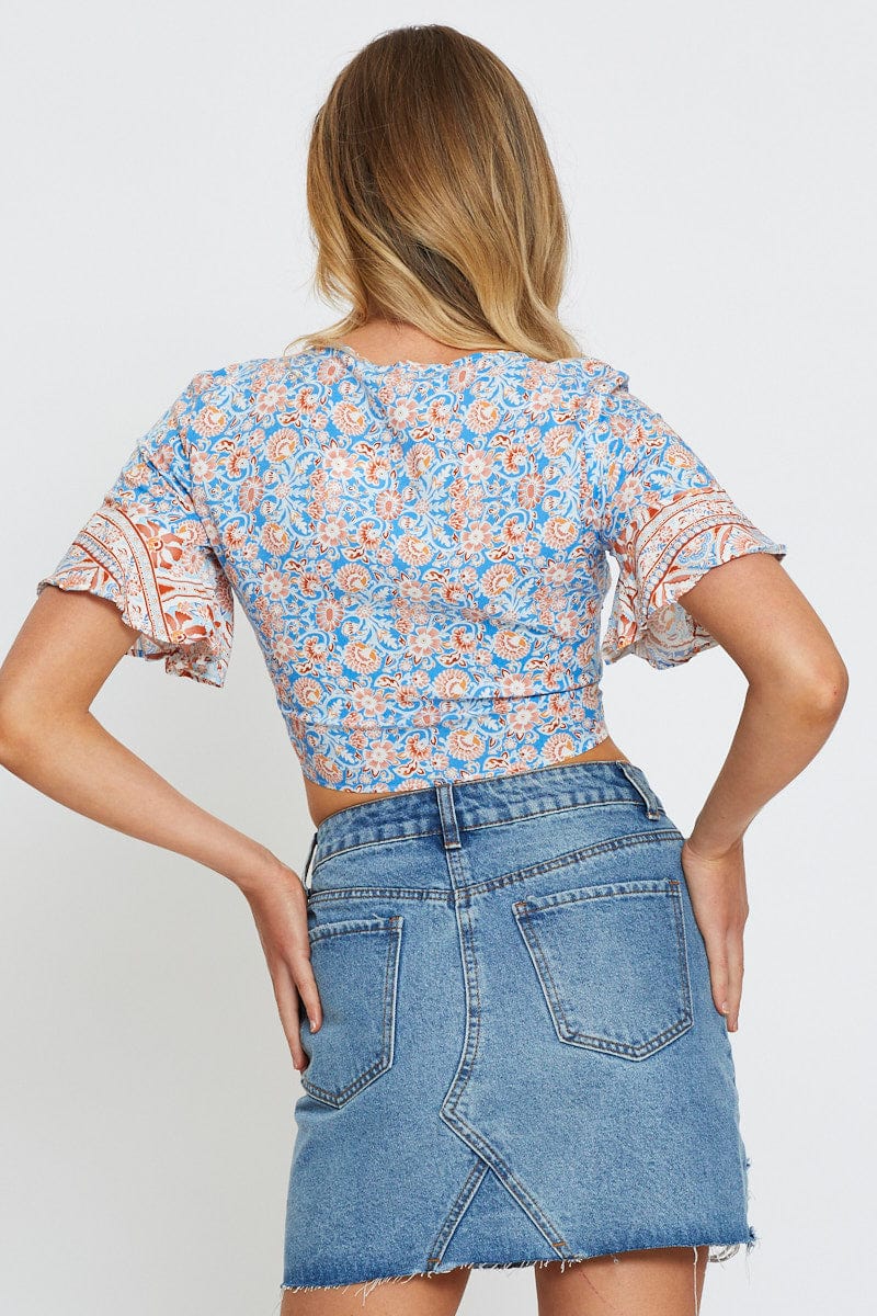 Boho Print Bolero Short Sleeve