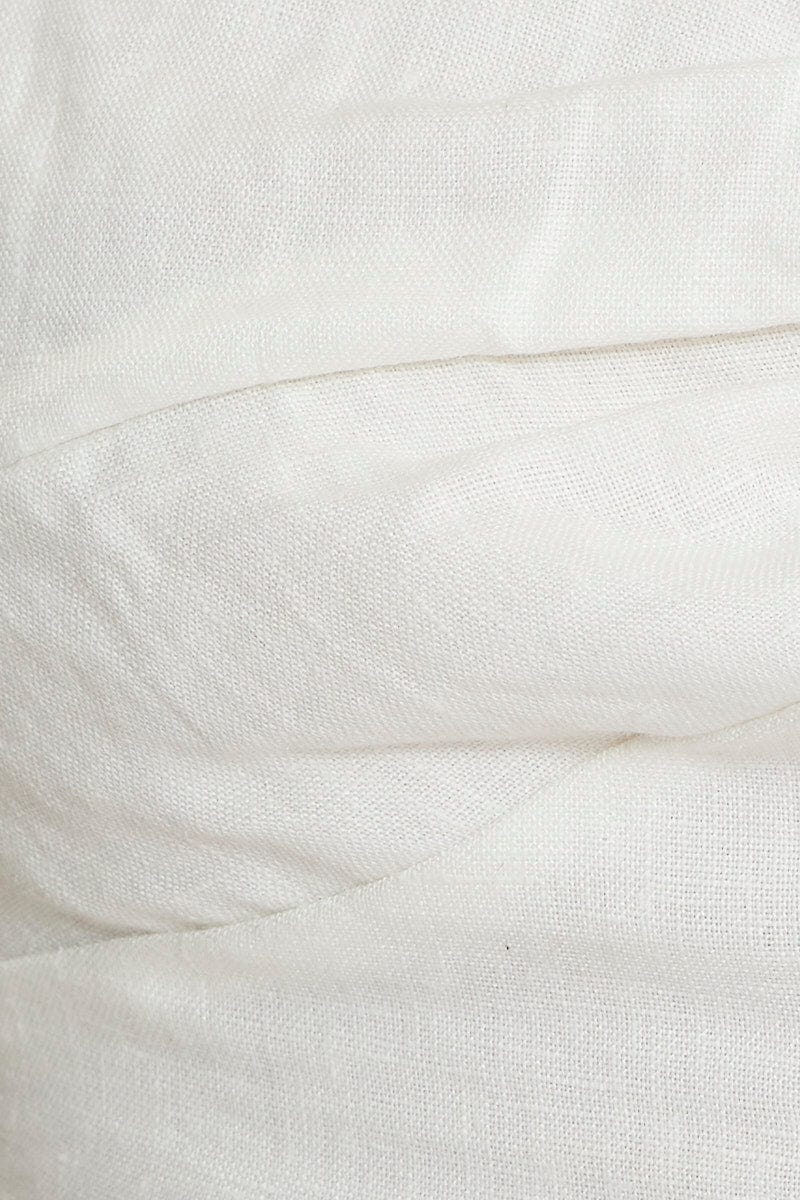 White Crop Top Linen Blend