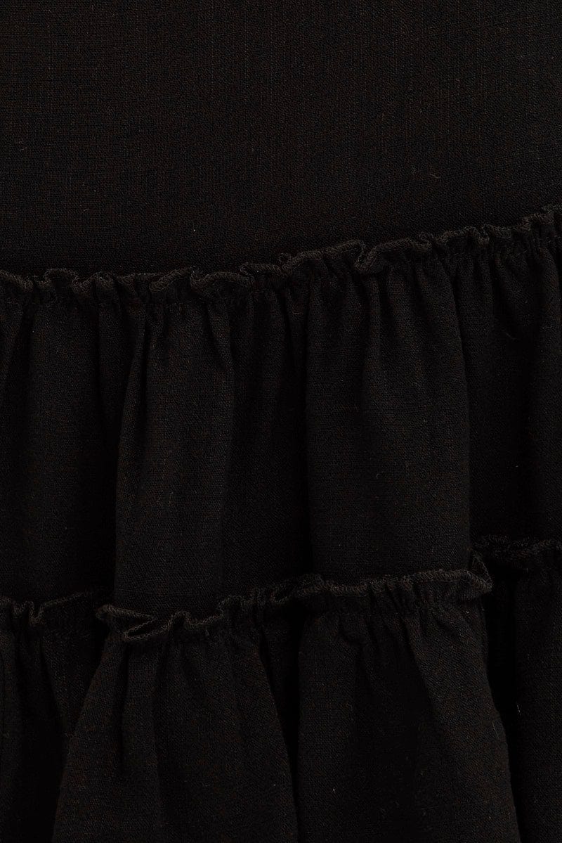 Black Ruffle Tiered Top
