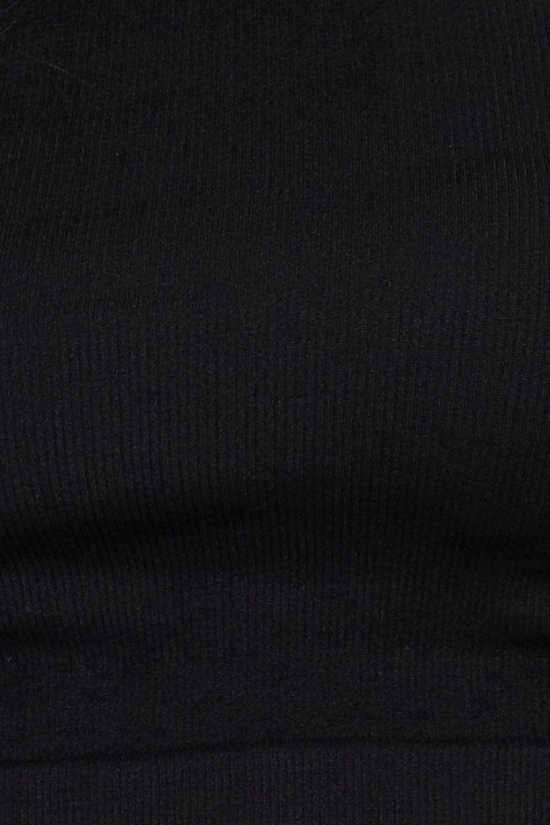 Black T Shirt Short Sleeve Crop Crew Neck