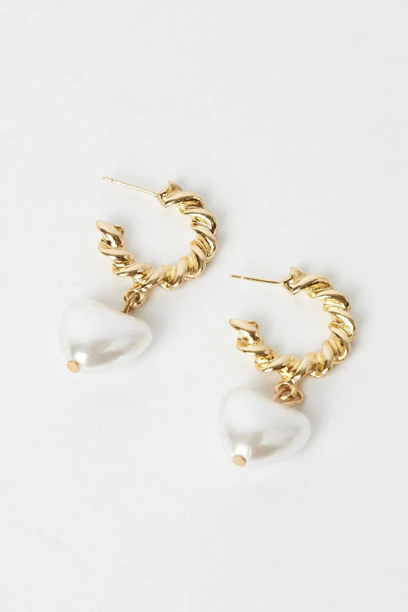 Gold Heart Earrings