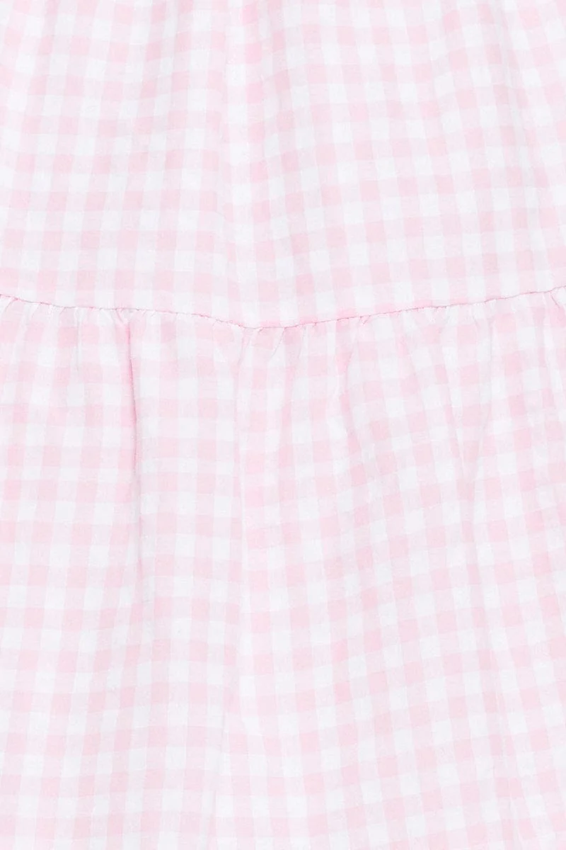 Check Fit And Flare Dress Sleeveless Scoop Neck