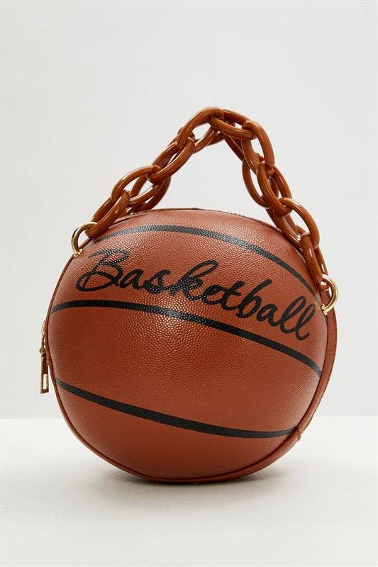 Brown Basketball Round Bag